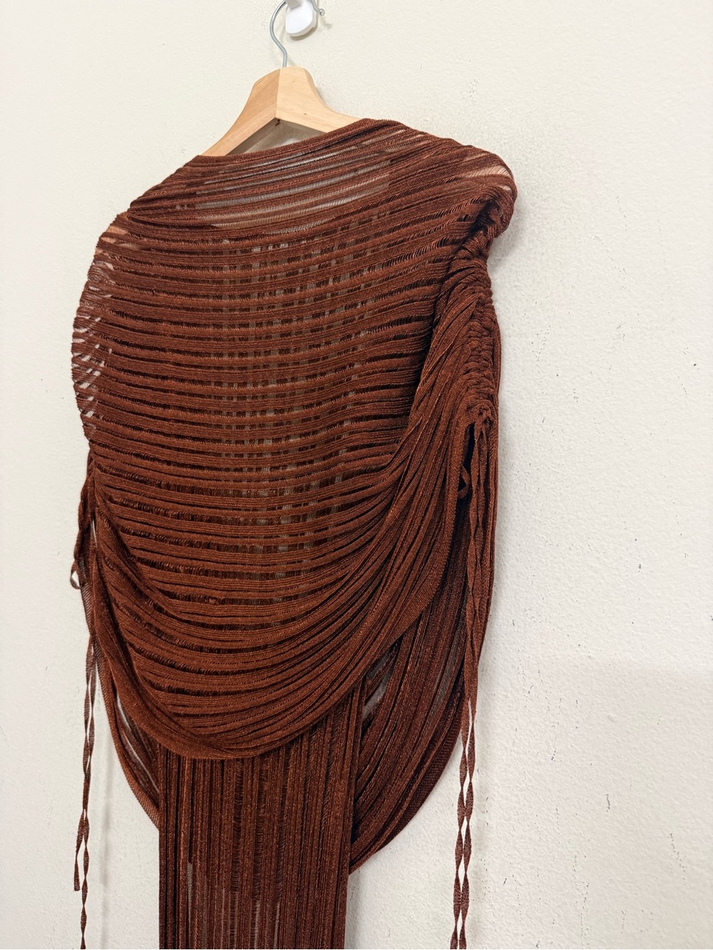 Cult Gaia Kaya Chainmail knit Metallic Midi Dress with Detachable Poncho Sz S - Picture 12 of 17